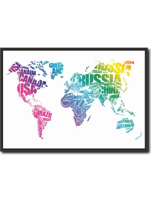 La Vita E Bella Renkli Dünya Haritası Tablo A MP-1001