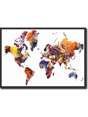 La Vita E Bella Modern Dünya Haritası Kanvas Tablo MP-1003
