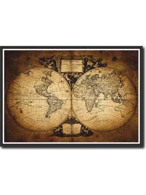 La Vita E Bella Eski Dünya Haritası Kanvas Tablo MP-1005