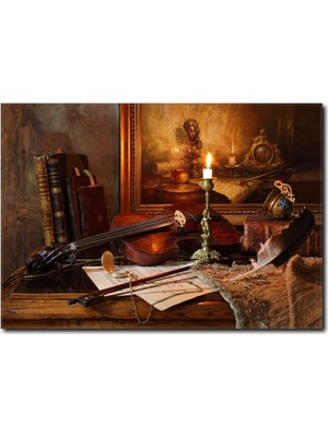 La Vita E Bella Mum Işığında Keman Temalı Tablo MS-1017