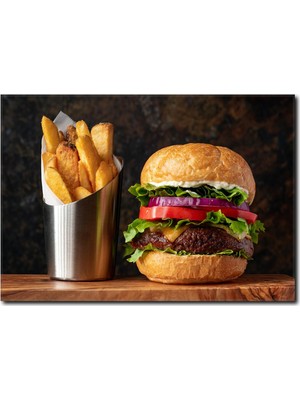 La Vita E Bella Hamburger Menüsü Kanvas Tablo PH-1003