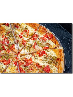 La Vita E Bella Bol Peynirli Pizza Temalı Kanvas Tablo PH-1014