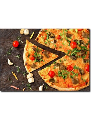 La Vita E Bella Mantarlı Pizza Lezzeti Kanvas Tablo PH-1018