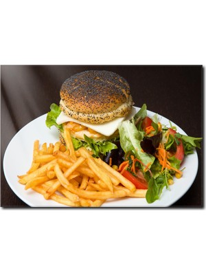 La Vita E Bella Hamburger Tabağı Kanvas Tablo PH-1022