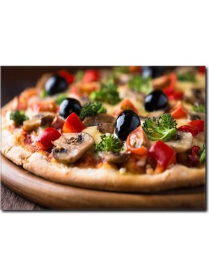 La Vita E Bella Mantarlı Pizza Temalı Kanvas Tablo PH-1040