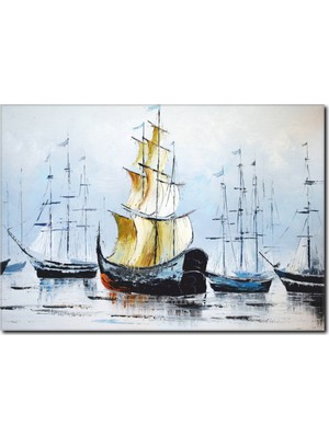 La Vita E Bella Yağlı Boya Yelkenliler Kanvas Tablo RT-1019