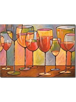 La Vita E Bella Renkli Kadehler Kanvas Tablo RT-1030