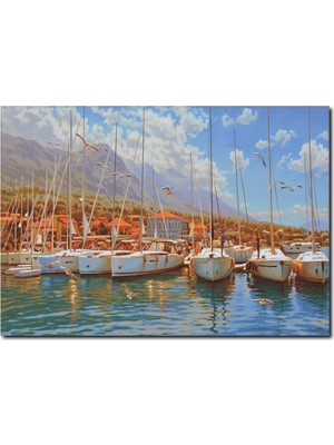 La Vita E Bella Muhteşem Manzara Yağlı Boya Yelkenli Tablo RT-1032