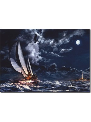 La Vita E Bella Dalgalı Deniz Yağlı Boya Kanvas Tablo RT-1056