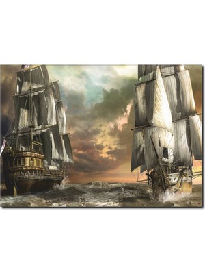 La Vita E Bella Şık Yelkenli Yağlı Boya Kanvas Tablo RT-1058