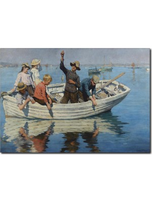 La Vita E Bella Kayık ve Balıkçı Temalı Kanvas Tablo RT-1070