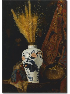 La Vita E Bella Beyaz Vazoda Çiçekler Kanvas Tablo RT-1082