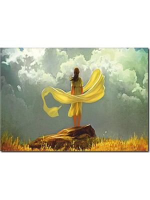 La Vita E Bella Yamaçtaki Kadın Kanvas Tablo RT-1113