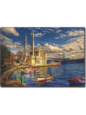 La Vita E Bella Ortaköy ve Boğazici Köprüsü Yağlıboya Kanvas Tablo RT-1121