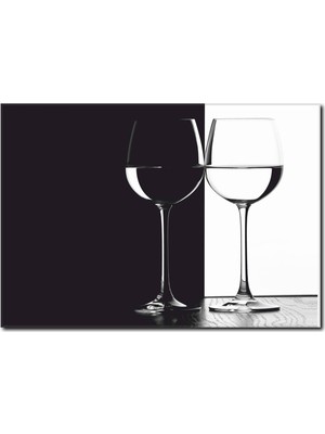 La Vita E Bella Siyah Beyaz Kadeh Kanvas Tablo SB-1010