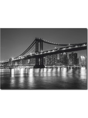La Vita E Bella Köprü Manzaralı Siyah Beyaz Kanvas Tablo SB-1012