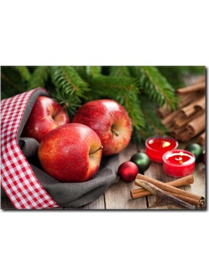 La Vita E Bella Kırmızı Elmalar Temalı Kanvas Tablo SM-1003