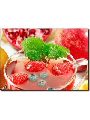 La Vita E Bella Çilek Detoksu Temalı Kanvas Tablo SM-1012