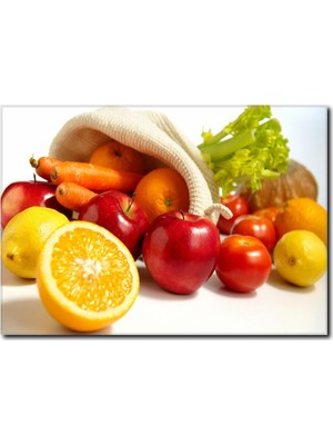 La Vita E Bella Sebze Temalı Özel Kanvas Tablo SM-1073