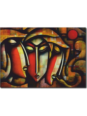 La Vita E Bella Soyut Yüzler Temalı Kanvas Tablo SY-1003