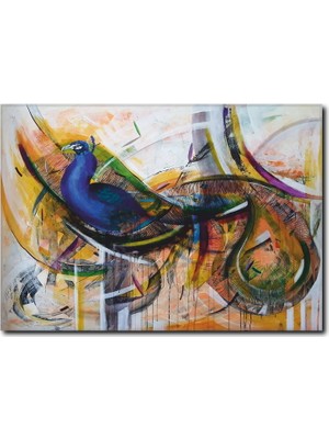 La Vita E Bella Mavi Kuş Temalı Yağlıboya Kanvas Tablo SY-1013