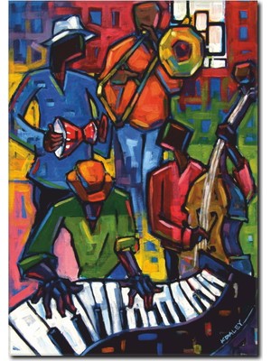 La Vita E Bella Renkli Müzisyenler Temalı Kanvas Tablo SY-1016