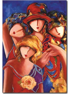 La Vita E Bella Soyut Yüzler Yağlı Boya Kanvas Tablo SY-1018