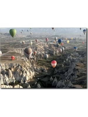 La Vita E Bella Ürgüp ve Gökyüzünde Balonlar Kanvas Tablo TY-1019