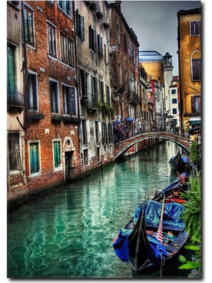 La Vita E Bella Rengarenk Işıltılı Venedik Kanvas Tablo TY-1037