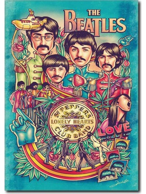 La Vita E Bella The Beatles Poster Kanvas Tablo VR-1002