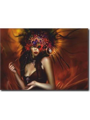 La Vita E Bella Renkli Kadın Kanvas Tablo WM-1020