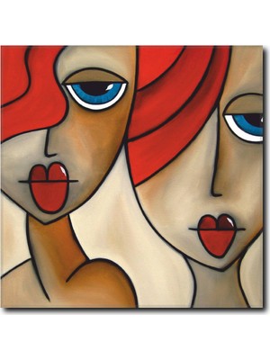 La Vita E Bella Kırmızı Dudaklı Kadınlar Kanvas Tablo WM-1052