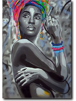 La Vita E Bella Popüler Siyahi Kadın Kanvas Tablo WM-1058