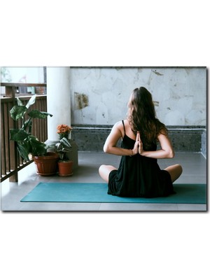 La Vita E Bella Yoga Yapan Kadın Kanvas Tablo YF-1019