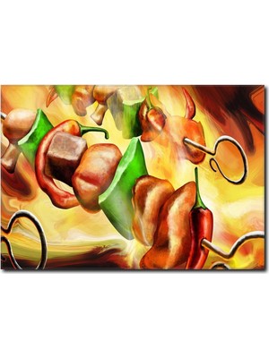 La Vita E Bella Tavuk Izgara Kanvas Tablo YM-1008