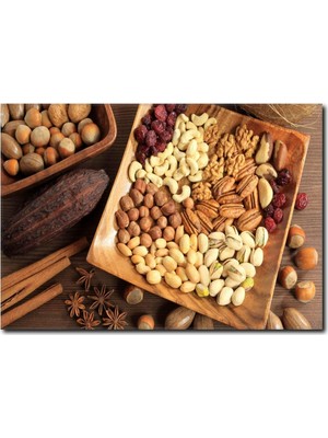 La Vita E Bella Kuru Yemiş Tabağı Temalı Kanvas Tablo YM-1021