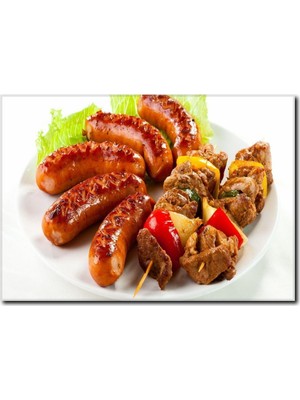 La Vita E Bella Izgara Tabağı Temalı Kanvas Tablo YM-1024