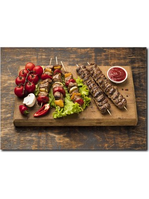 La Vita E Bella Karışık Izgara Kebap Kanvas Tablo YM-1039