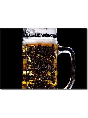La Vita E Bella Altın Sarısı Bira Kanvas Tablo YM-1049