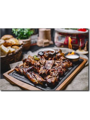 La Vita E Bella Karışık Izgara Kebap Kanvas Tablo YM-1056