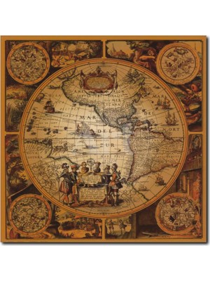 La Vita E Bella Eskitme Retro Harita Kanvas Tablo MP-1012