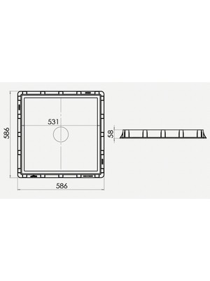 Lux Wares 55x55 Plastik Rögar (Menhol) Çerçeve ve Kapağı