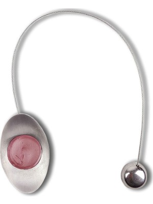 Alesta Home Döküm Taşlı Mıknatıslı Perde Tutucu Magnet 7x48cm - Pembe, 100 cm