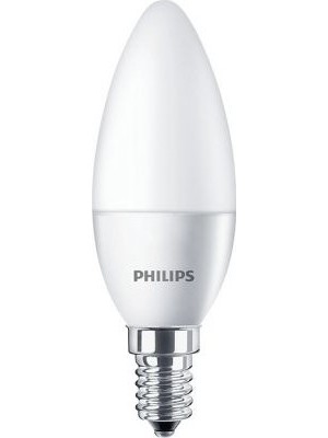 Philips 5.5-40W 4000K Kırık Beyaz Işık Mum Buji E14 Ince Duy LED Ampul 10 Adet