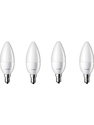 Philips 5.5-40W 4000K Kırık Beyaz Işık Mum Buji E14 Ince Duy LED Ampul 10 Adet