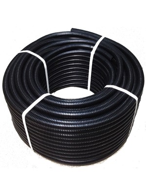 Karbonplast 18 mm Plastik Spiral Boru Siyah 50 mt