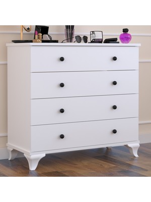 Tocco 1077 Linet 4 Çekmeceli Şifonyer-BEYAZ