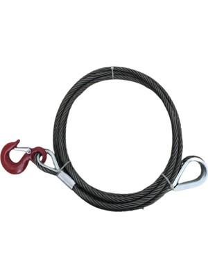 12 mm  Kalınlıkta 5 Metre Bir Ucu Halka Bir Ucu Kanca 12 Tona Kadar Çekebilen Çelik Çekme Halatı