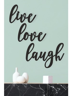 Unt "live Love Laugh" Duvar Dekoru-Süsü, Ahşap Dekoratif Tablo - 4