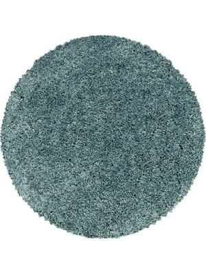 Carpettex Yuvarlak Shaggy Halı Salon Halısı Yumuşak Yüksek Havlı Düz Aqua Pastel Mavi